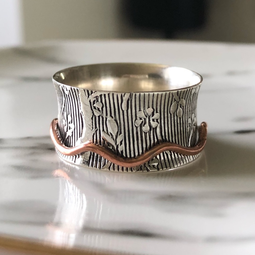 🆕 Ring Spinner Sterling Silver & Copper 2-tone